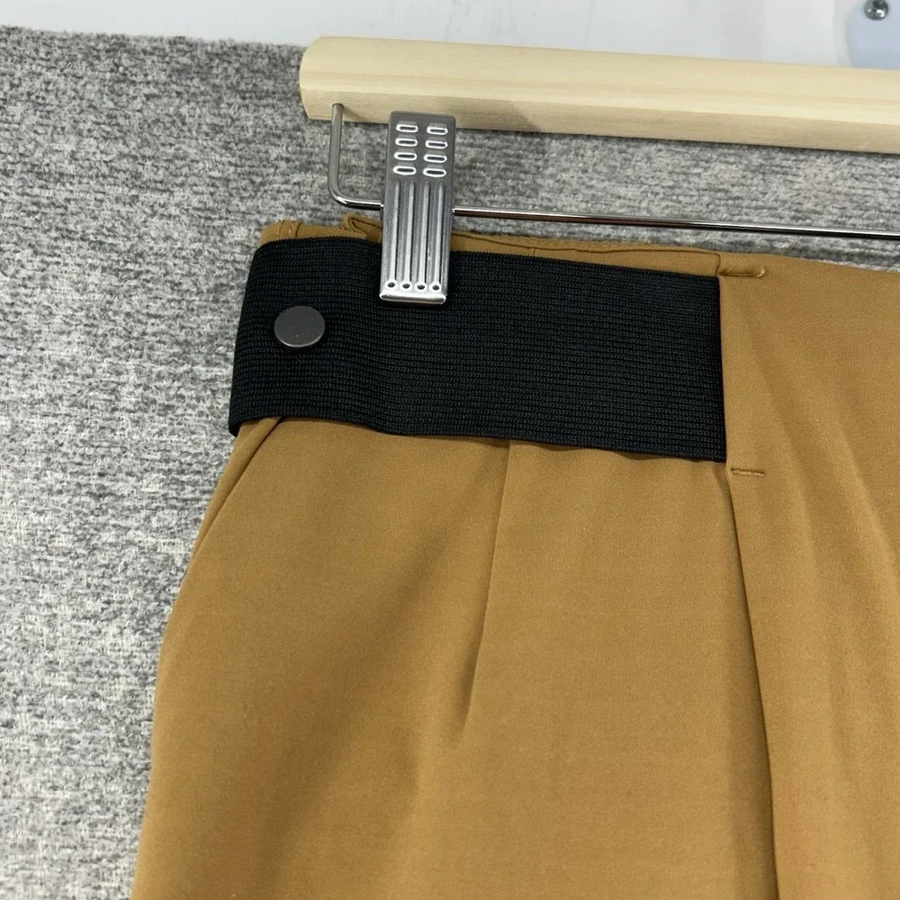 Aday Pleated Pants Women Size XL Brown Stretch Pull On Casual - Picture 3 of 11